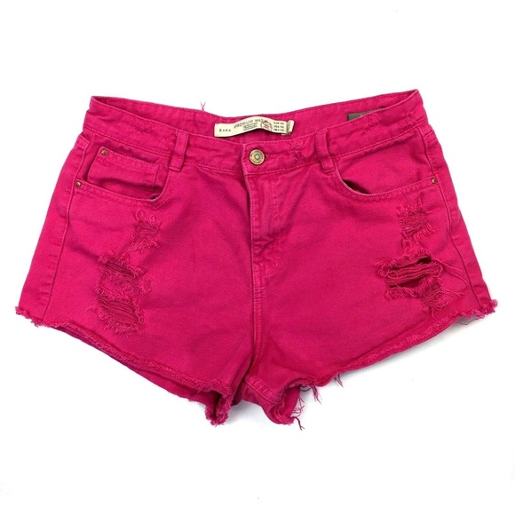 Zara Pants - Zara High Rise Distressed Denim Jean Shorts Zara Pants - Zara High Rise Distressed Denim Jean Shorts